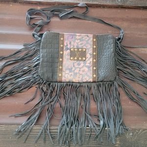 Keep It Gypsy Black Croc & Purple Leopard Maxine